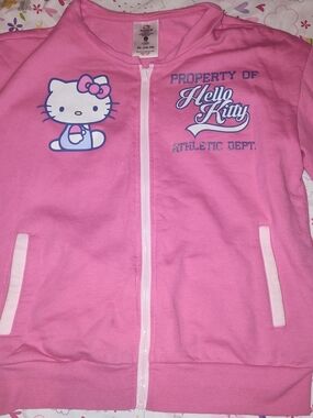 Hoodless Hoodie Hello Kitty Girls' Pink Zip-Up Hoodie